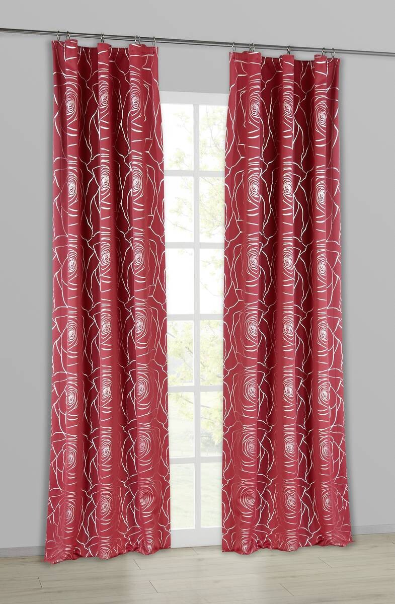 Home Essential Verdunklungsvorhang Roses rot B/L: ca. 140x245 cm