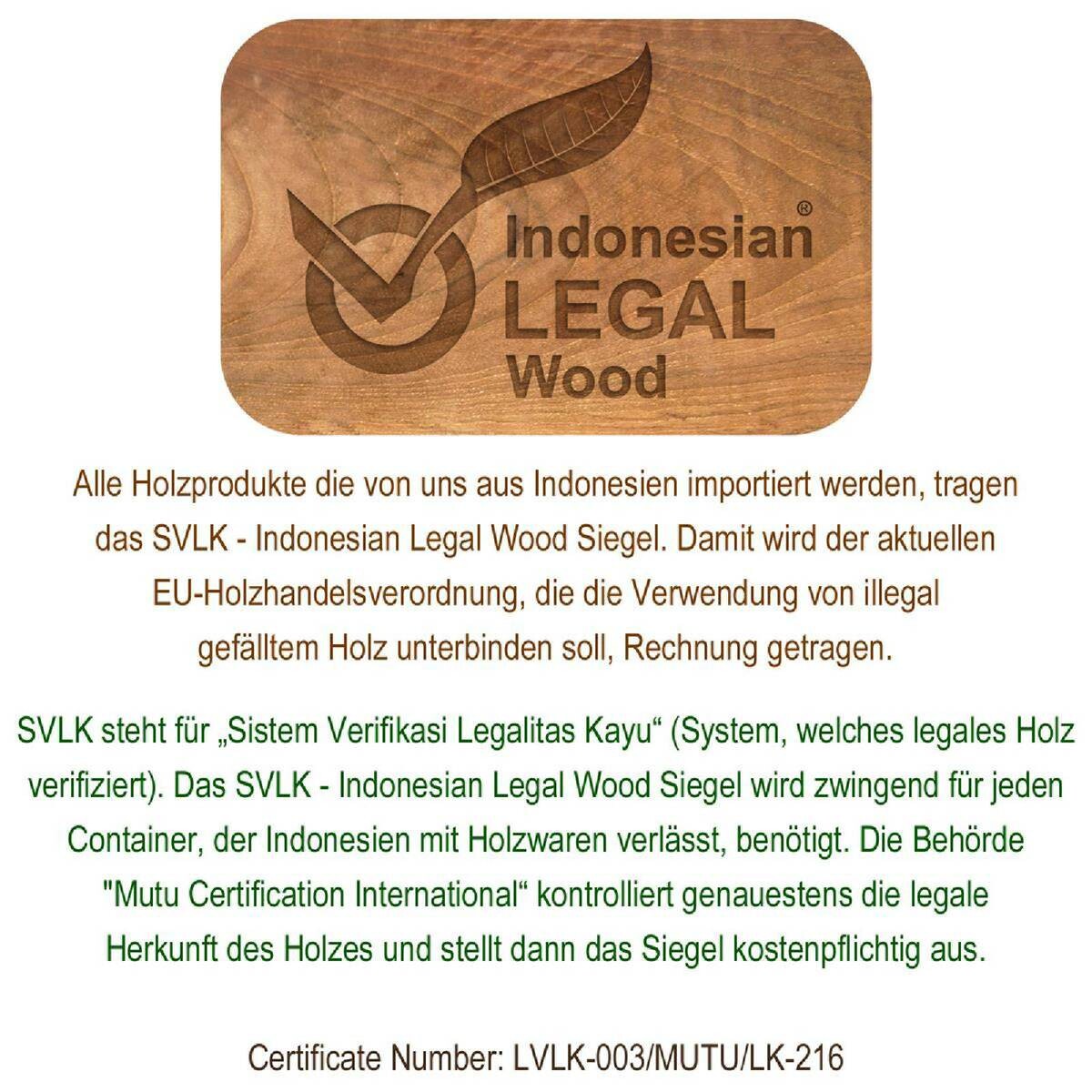 VCM Gartenliege Florentine braun Holz B/H/L: ca. 60x90x160 cm