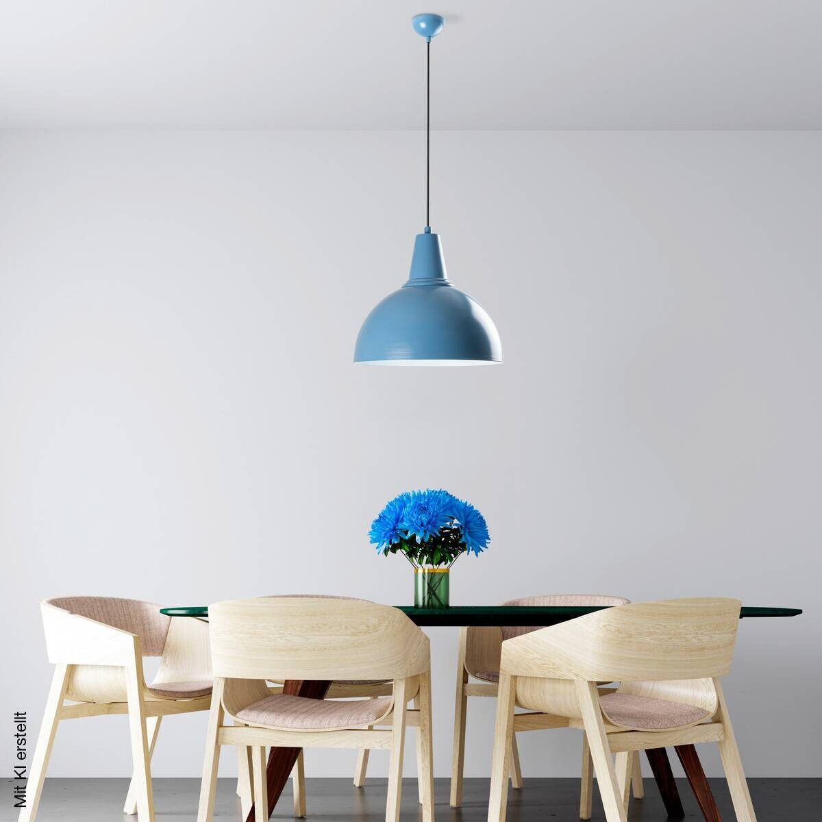 Opviq Pendelleuchte blau B/H/T: ca. 30x121x30 cm E27 1 Brennstellen