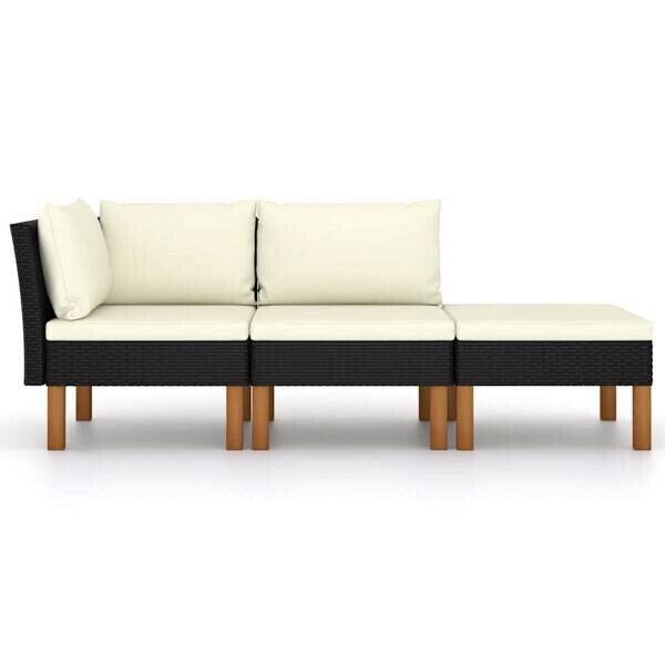 vidaXL Loungeset schwarz Polyester