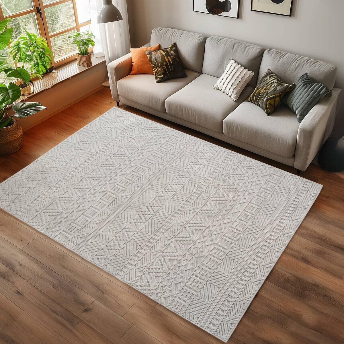 Ayyildiz Kurzflorteppich HELIX creme B/H/L: ca. 240x0,7x340 cm