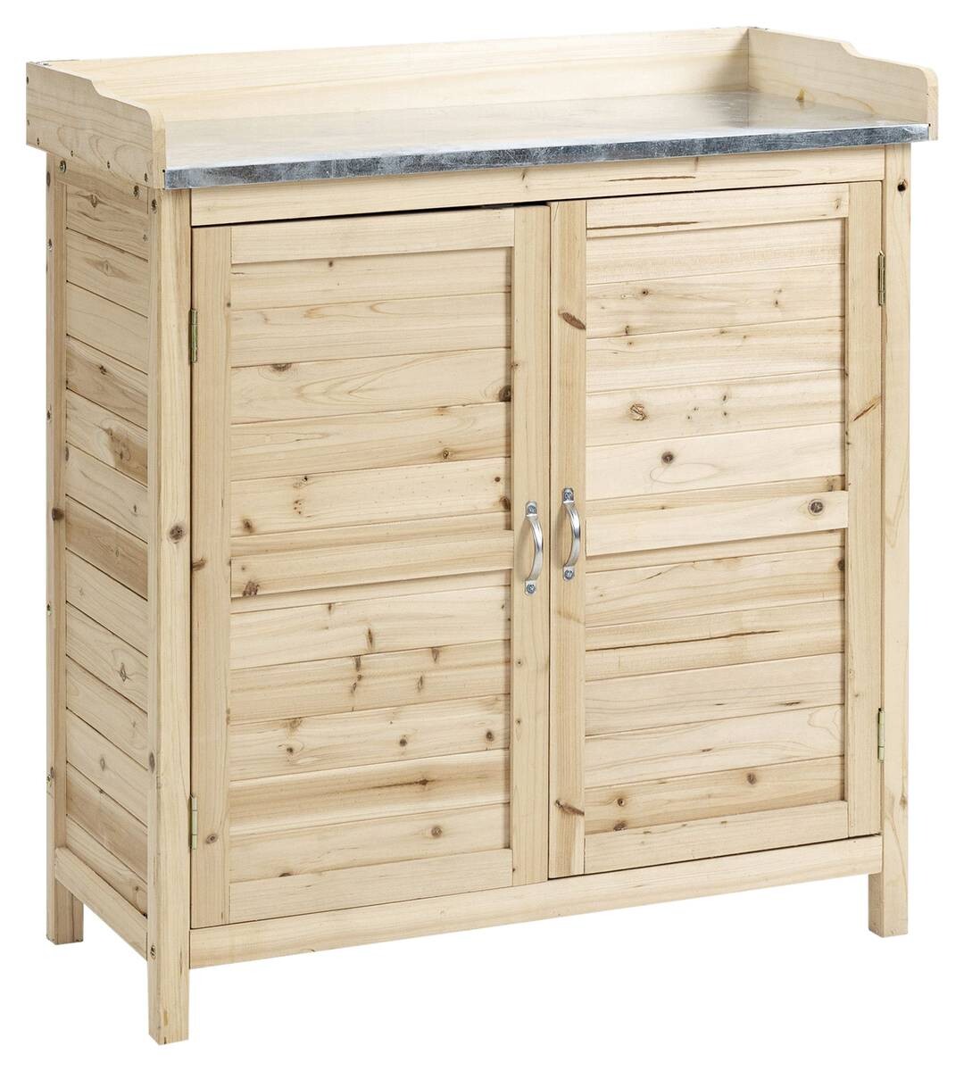 Outsunny Gartenschrank natur Holz B/H/T: ca. 83x92x40 cm