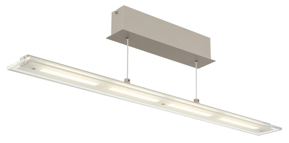 GLOBO LED-Pendelleuchte Novak sand Metall Glas B/L/D: ca. 9x115x150 cm