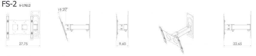 VCM TV-Wandhalterung silber