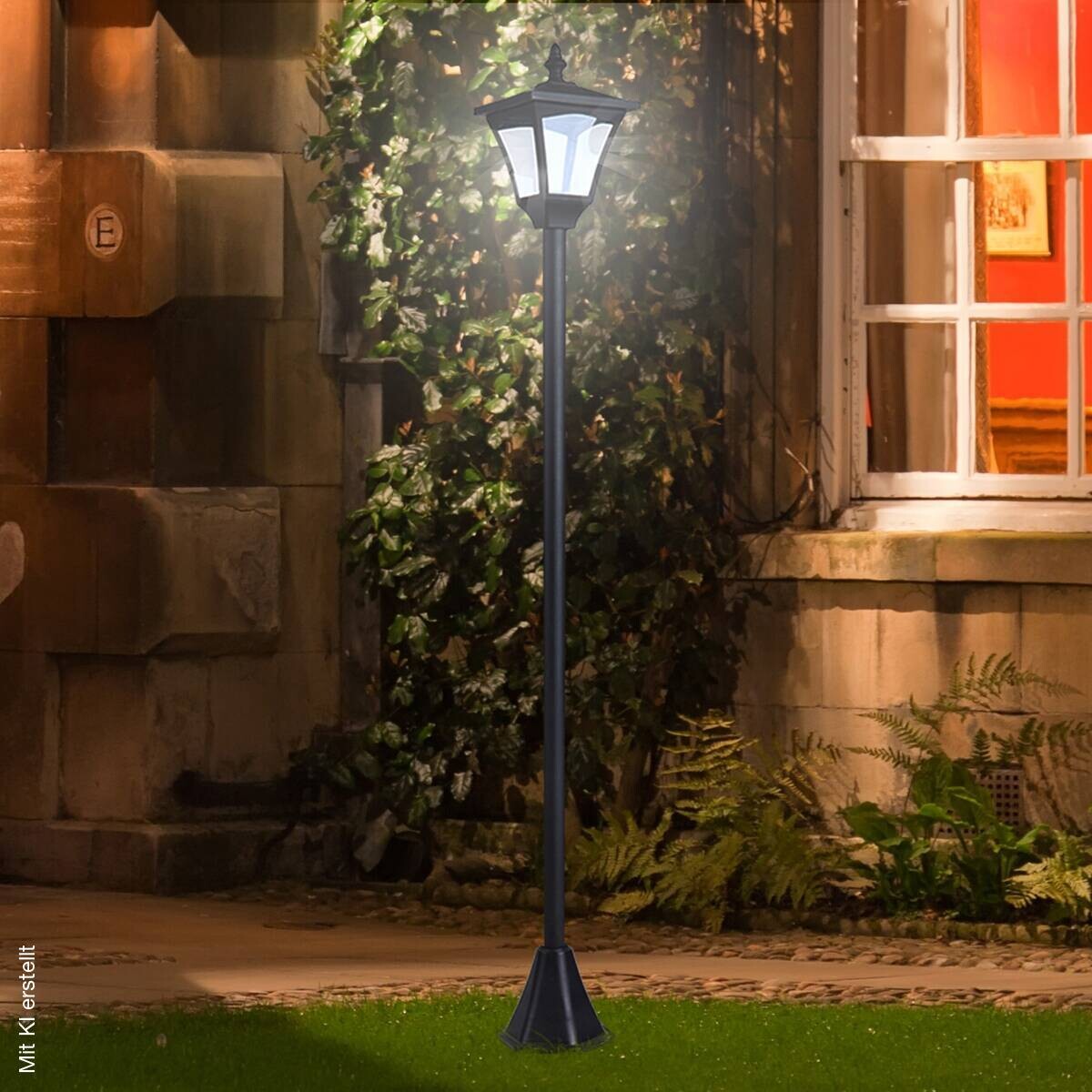 Solar Laterne 842-107 schwarz Kunststoff B/H/L: ca. 15x120x15 cm