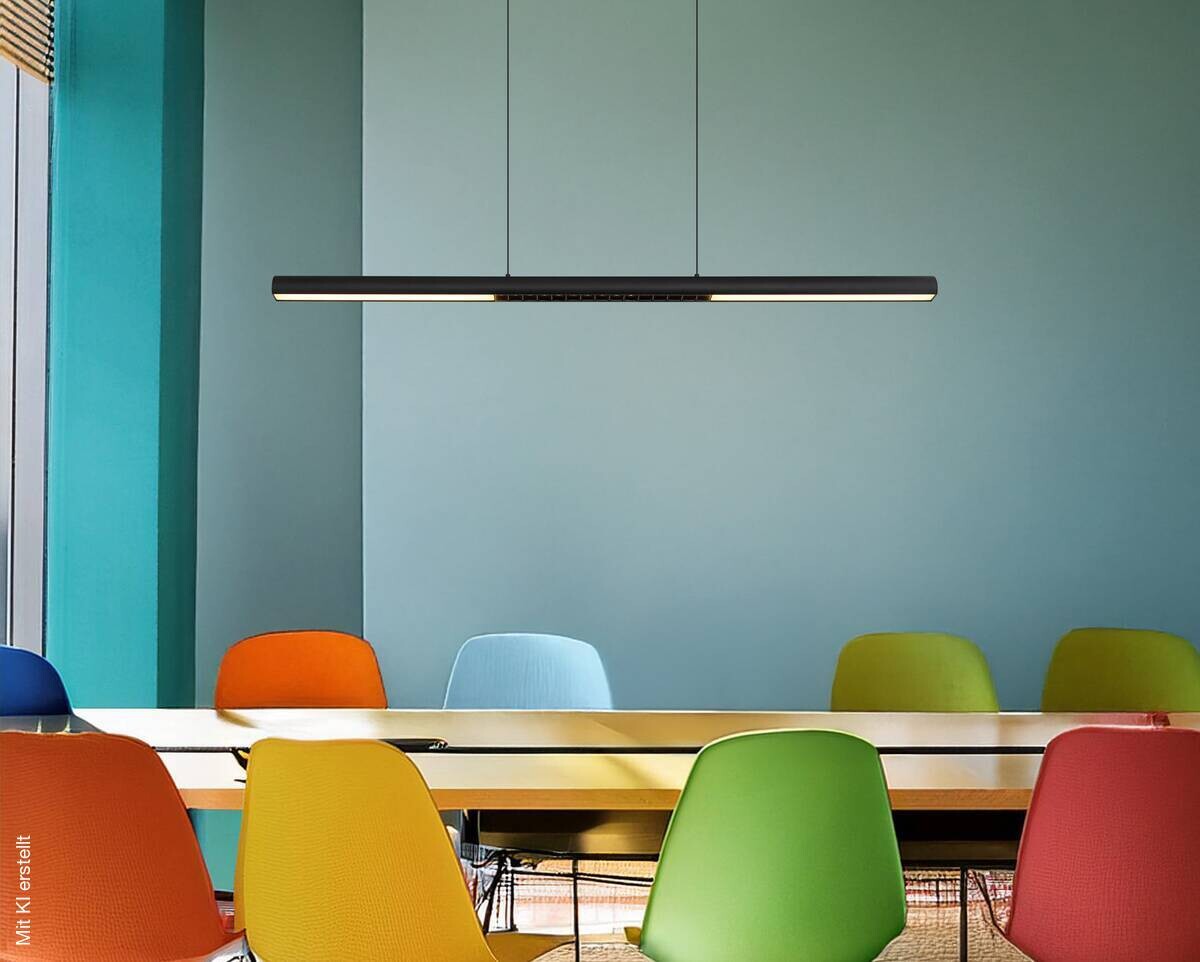 GLOBO Pendelleuchte mattschwarz Aluminium Metall B/H/T/L: ca. 8x150x120x120 cm 1 Brennstellen