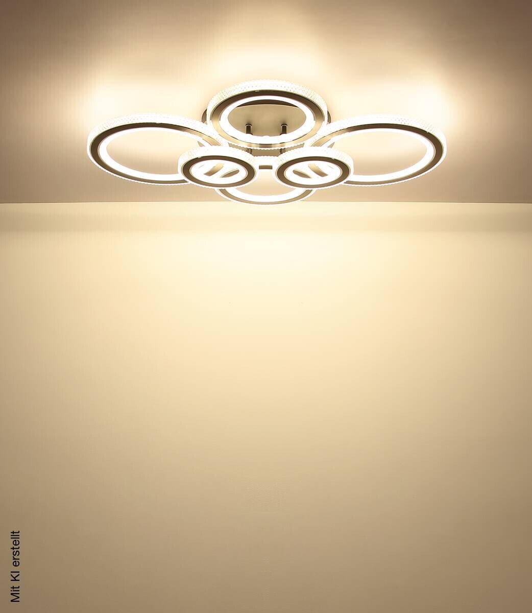 GLOBO LED-Deckenleuchte Kora schwarz Metall Kunststoff Acryl B/H/L: ca. 56x12x78 cm