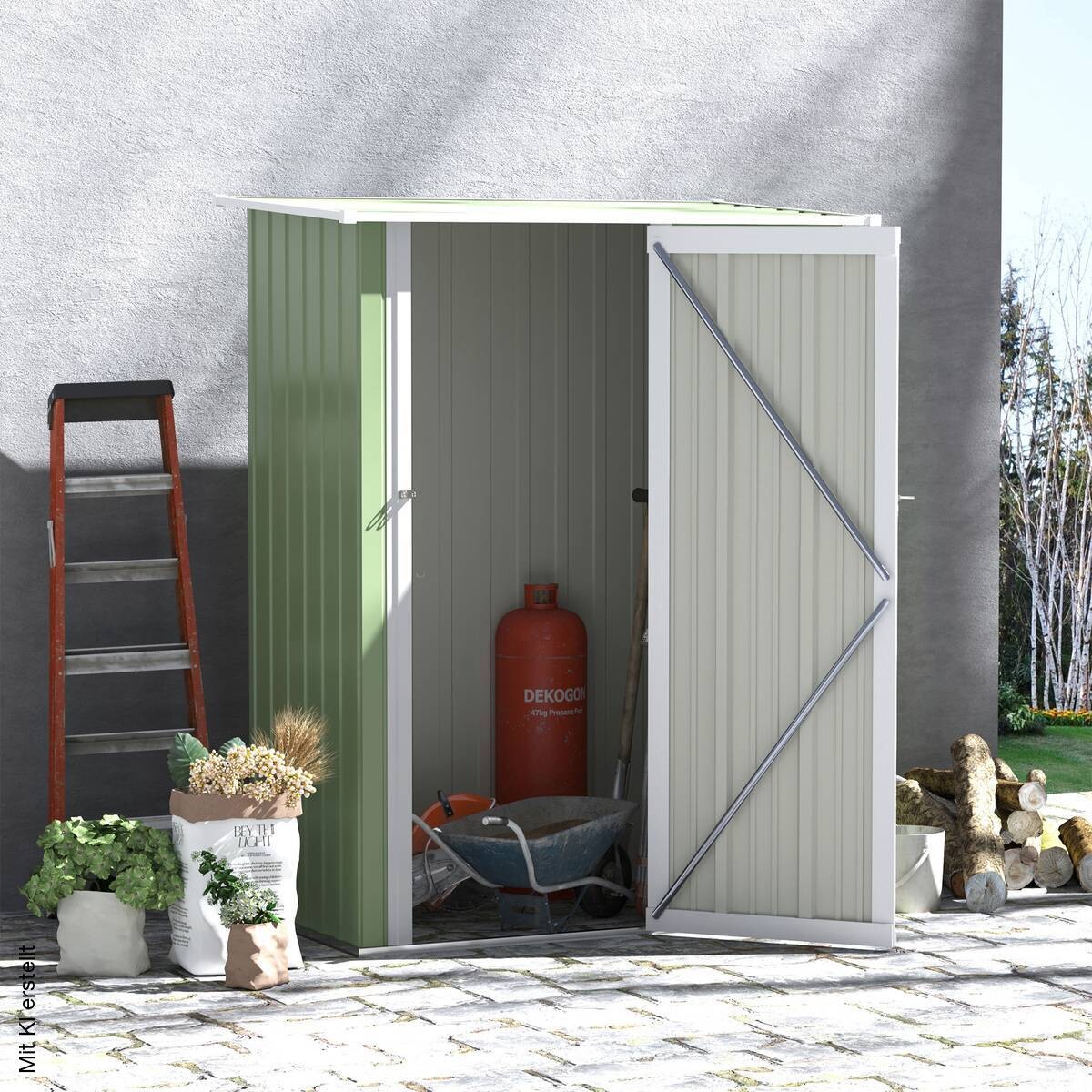 Outsunny Gartenhaus grün B/H/L: ca. 84x189x142 cm