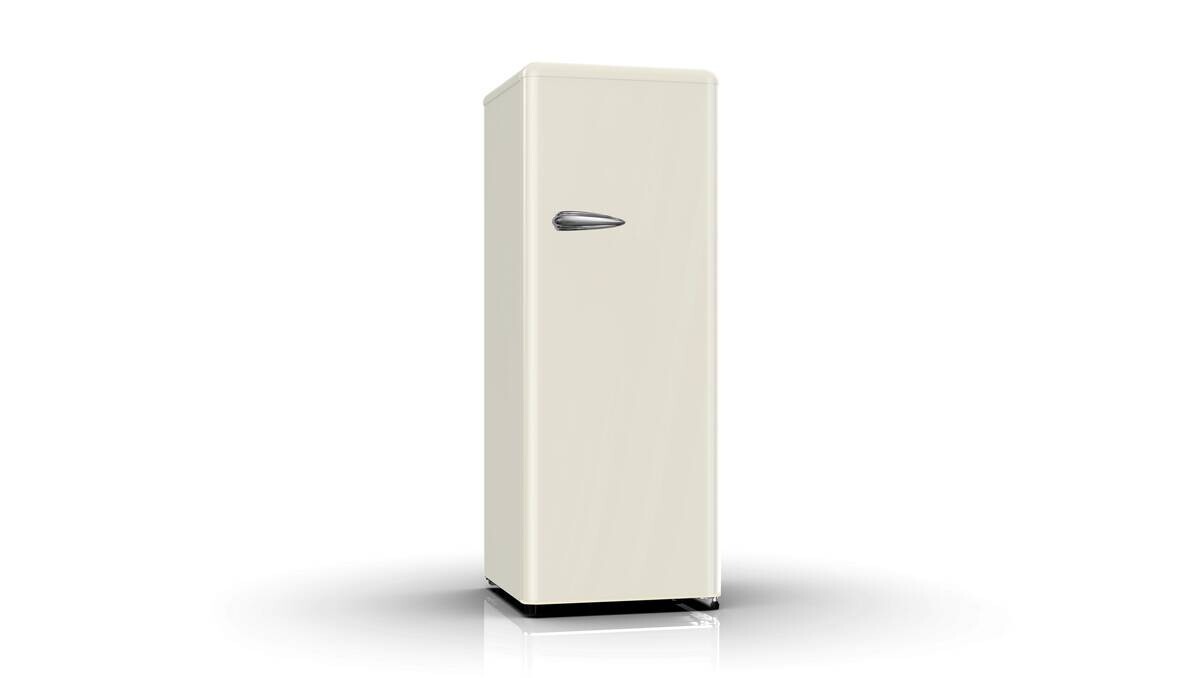 POCOline Retro Kühlschrank RKS146-238ECG EEK: E Spektrum: A bis G Kühlen: 238 40dB creme B/H/T: ca. 54,6x145,5x62,6 cm