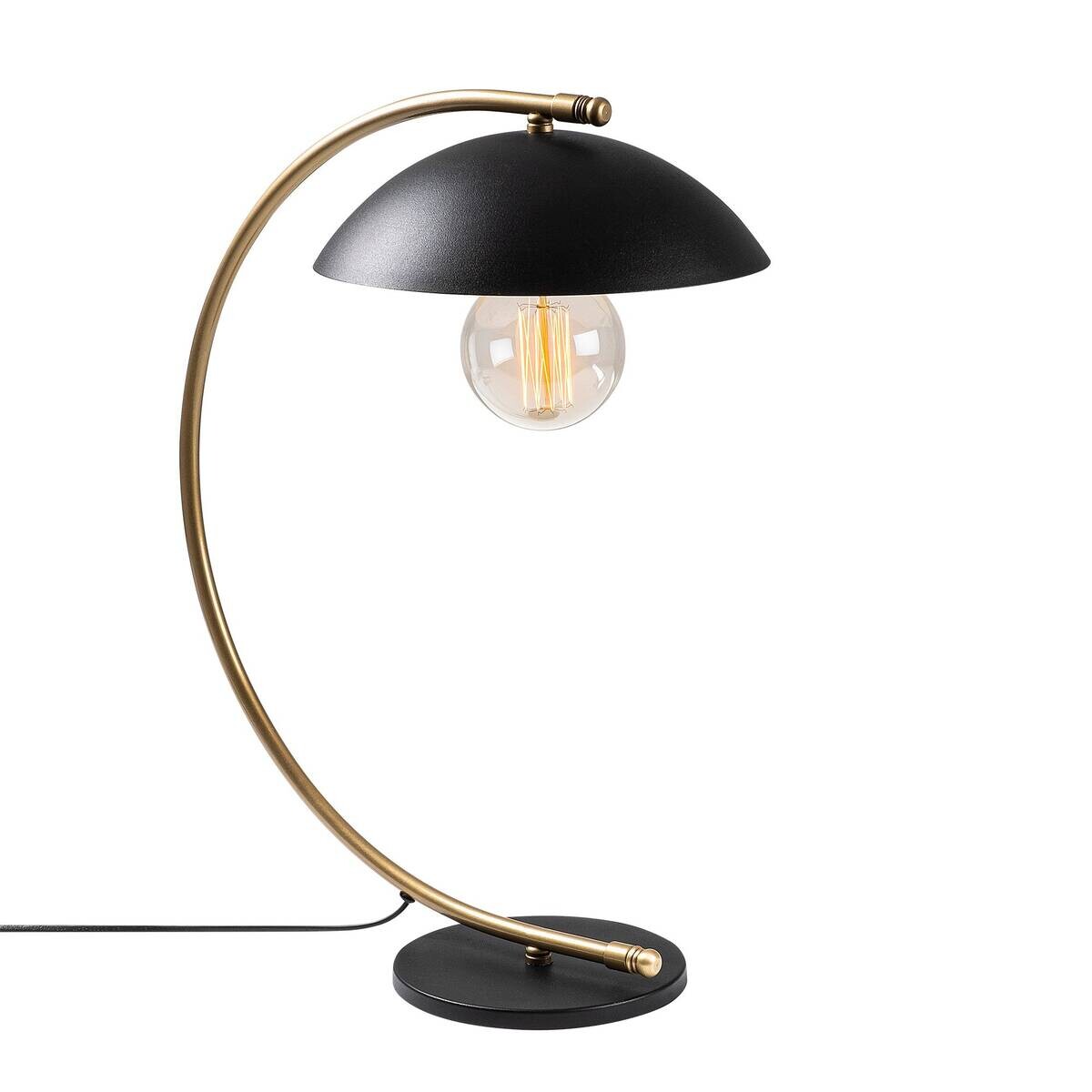Opviq Tischleuchte schwarz gold Metall B/H/L: ca. 43x55x26 cm E27 1 Brennstellen