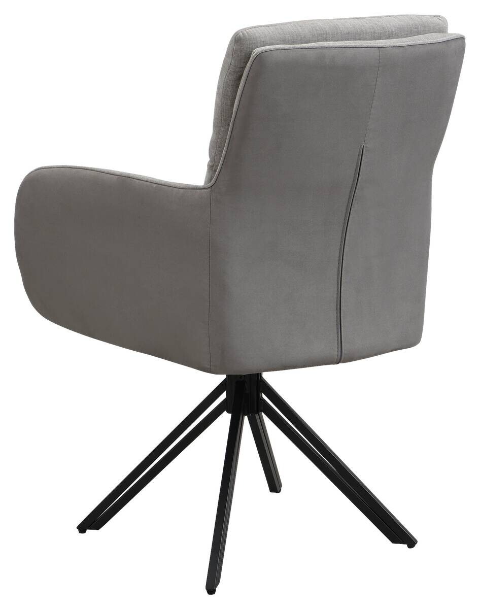 Stuhl TINO, 2er-Set schwarz grau Metall Microfaser B/H/T: ca. 62x94x70 cm