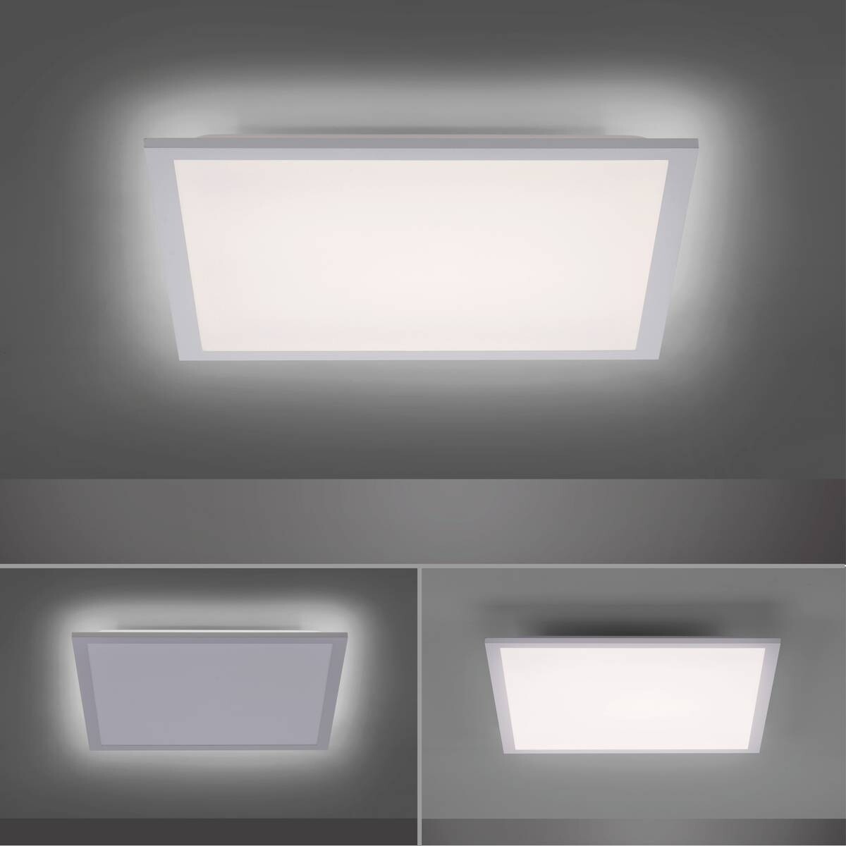 Just Light Deckenleuchte 12201-16 Flat weiß Kunststoff B/H/L: ca. 45x6x45 cm 1 Brennstellen