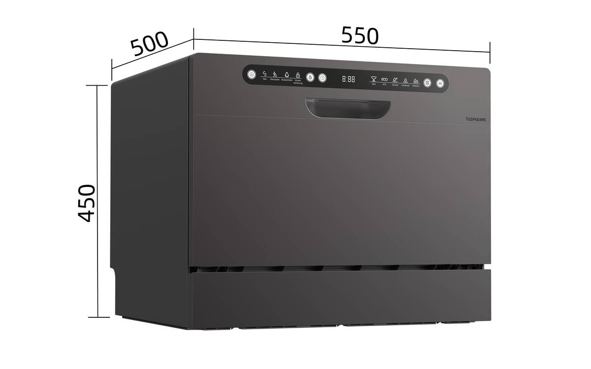 POCOline Tischgeschirrspüler TGSP6D49S silber B/H/T: ca. 55x45x50 cm
