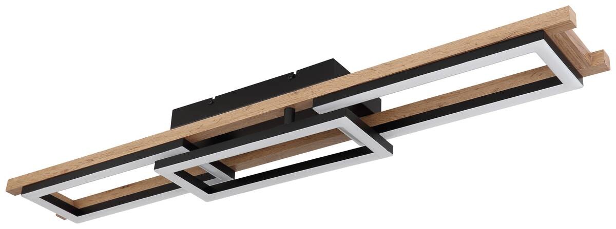 GLOBO Deckenleuchte 67266D1 schwarz Opal Metall MDF Kunststoff B/H/L: ca. 13,5x11x100 cm 1 Brennstellen