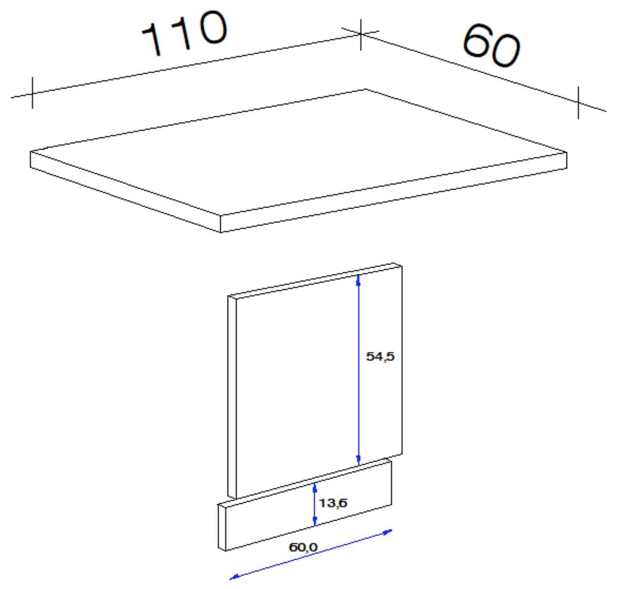 Geschirrspüler- Frontset Samoa weiß Eiche Nachbildung B/H/T: ca. 100x85x60 cm