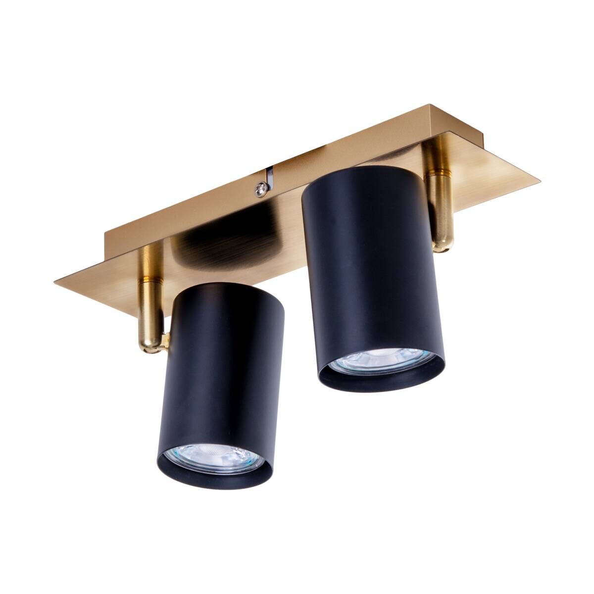 Näve Leuchten Deckenleuchte 1394822 gold schwarz Metall B/H/T: ca. 7x13,5x24 cm GU10 2 Brennstellen