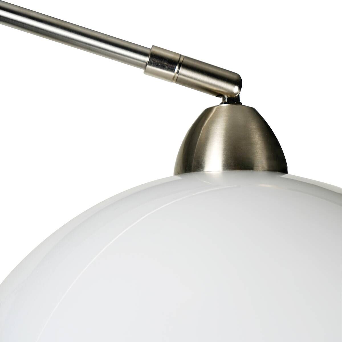 POCOline Stehlampe Arco weiß nickel Metall Kunststoff H: ca. 208 cm E27 1 Brennstellen