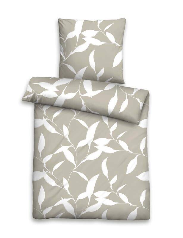 Microfaser Bettwäsche Seersucker hellbeige weiß 100% Polyester B/L: ca. 135x200 cm