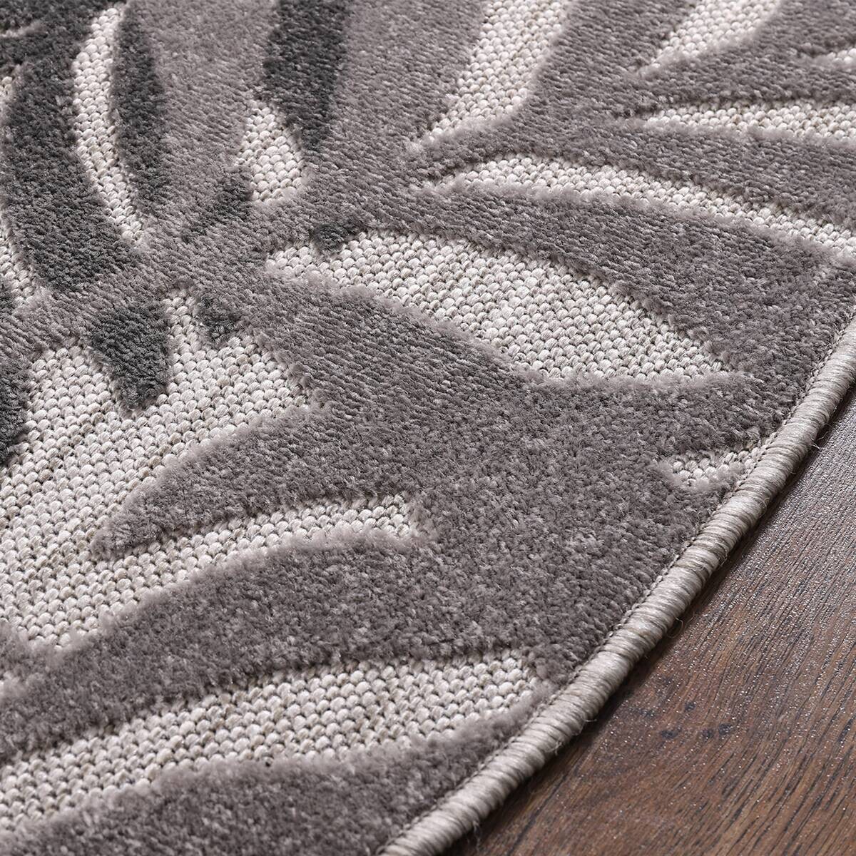 Sanat Outdoorteppich FLORAL grau B/L: ca. 120x120 cm