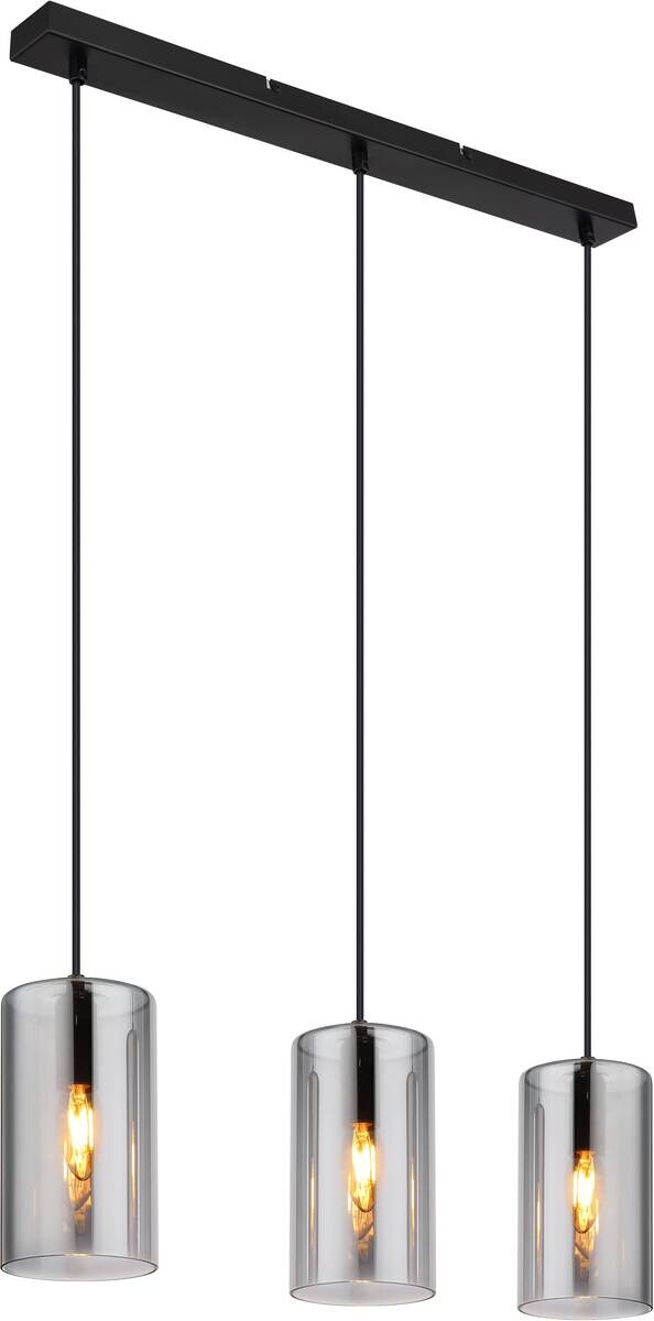 GLOBO Pendelleuchte schwarz Metall B/H/T: ca. 11x120x63 cm E14 3 Brennstellen