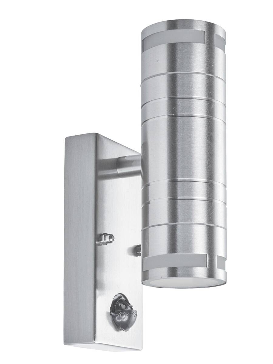Wandaußenleuchte silber B/H/T: ca. 7x22x11 cm
