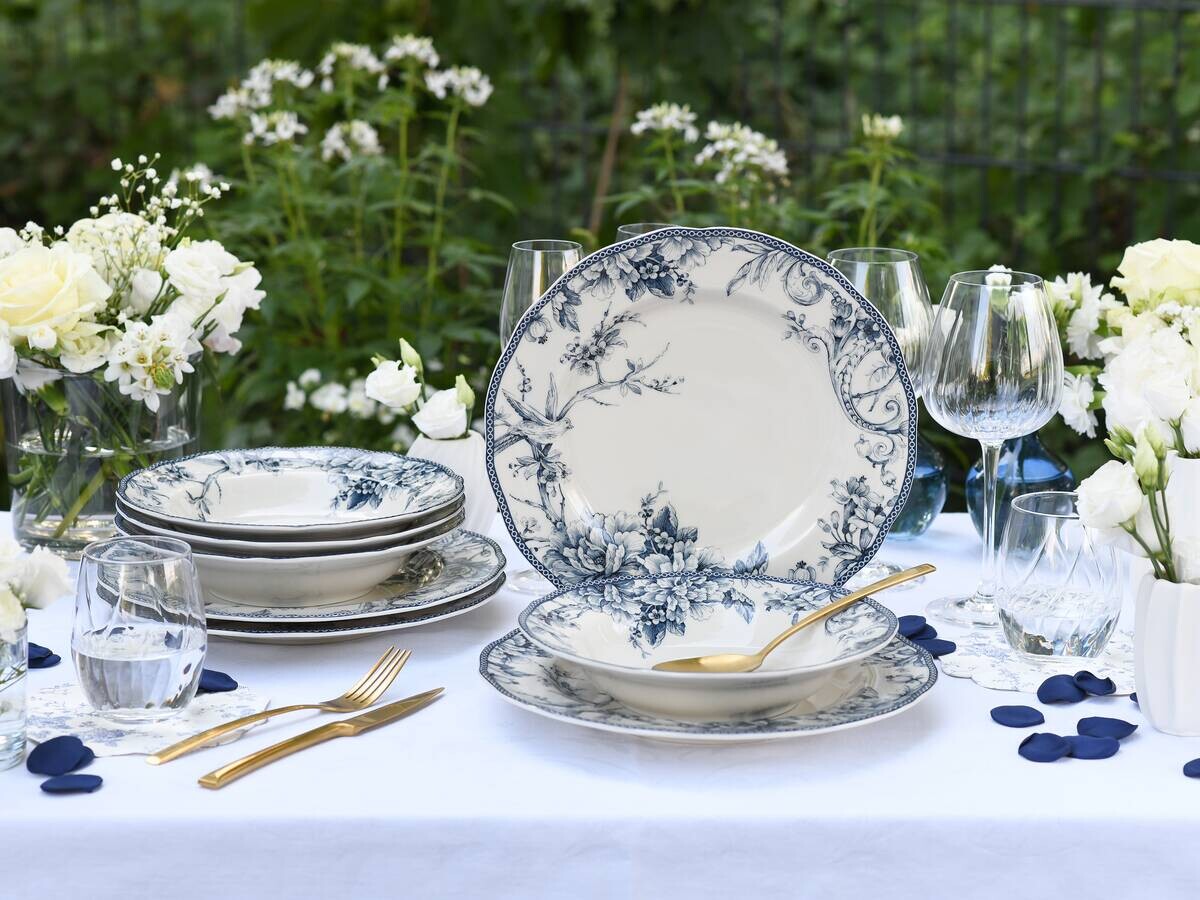 CreaTable Tafelservice Adelaide Blau blau Porzellan 8 tlg.