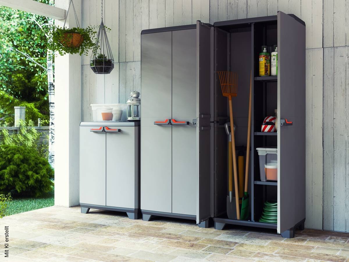 Keter Kunststoffschrank Stilo grau Kunststoff B/H/T: ca. 68x173x39 cm