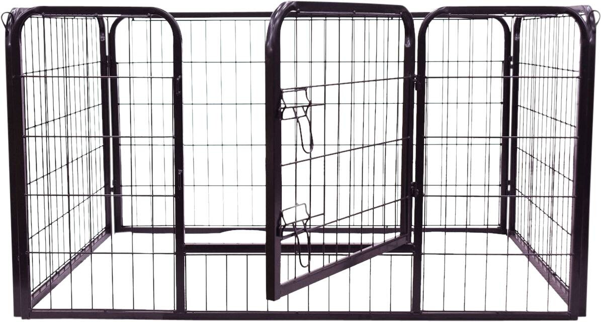 PawHut Welpenauslauf schwarz Metall