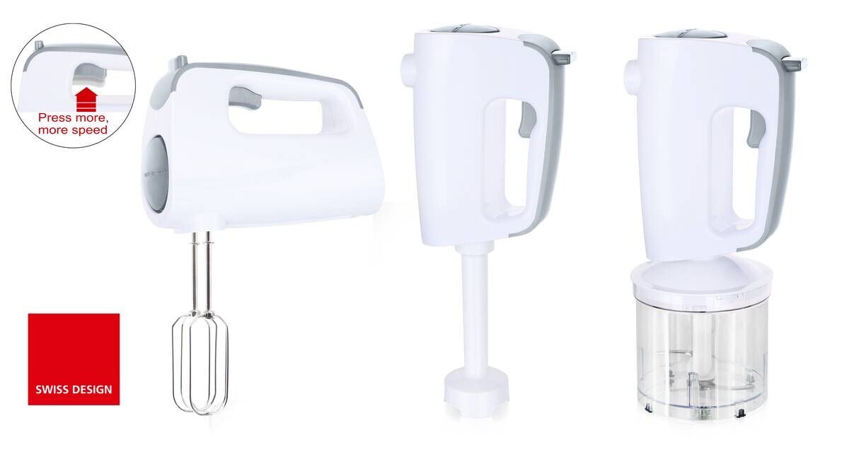 Emerio Handmixer HM-113257.11 weiß Edelstahl Kunststoff B/H/T: ca. 21,8x24,7x14,5 cm