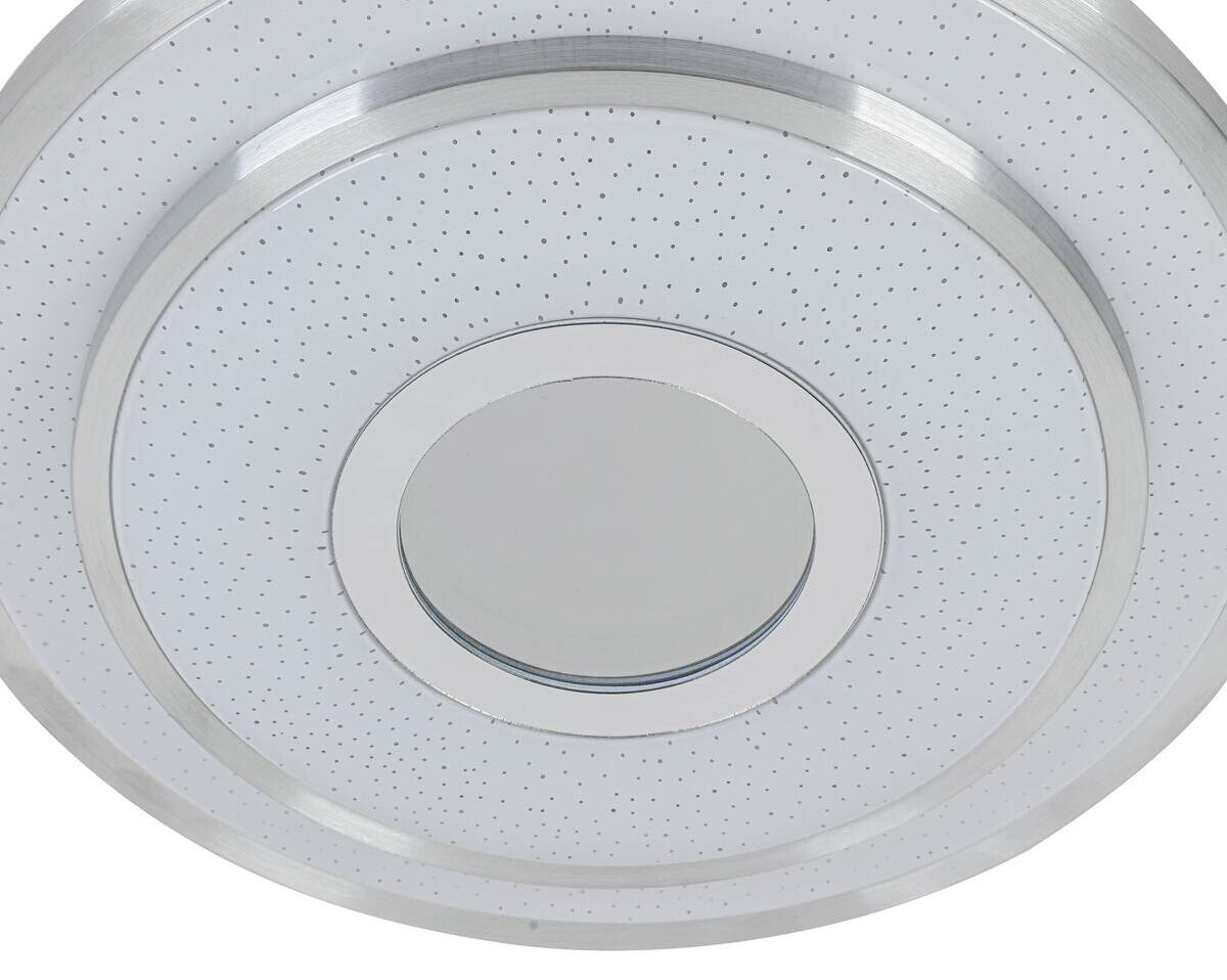 Nolo LED Deckenleuchte Chrom weiß Kunststoff Metall B/H/L: ca. 38x7,5x38 cm 2 Brennstellen