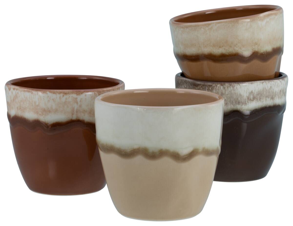 CreaTable Teetassenset Squeezy Mocha braun Steinzeug 4 tlg.