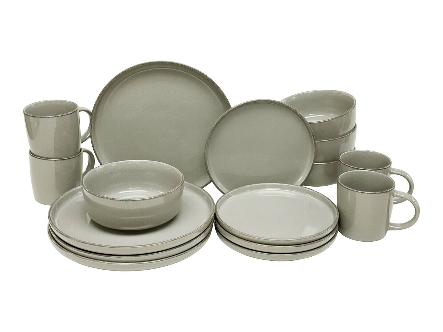 KEVOLI home Kombiservice taupe Steingut 16 tlg.