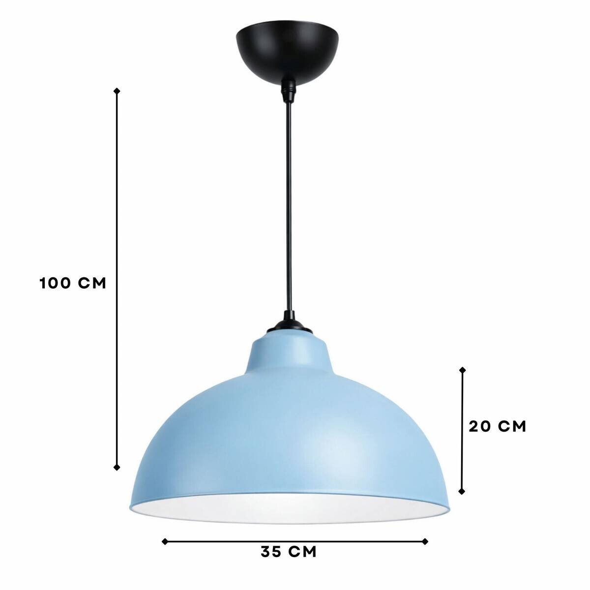 Opviq Pendelleuchte blau B/H/T: ca. 35x100x35 cm E27 1 Brennstellen