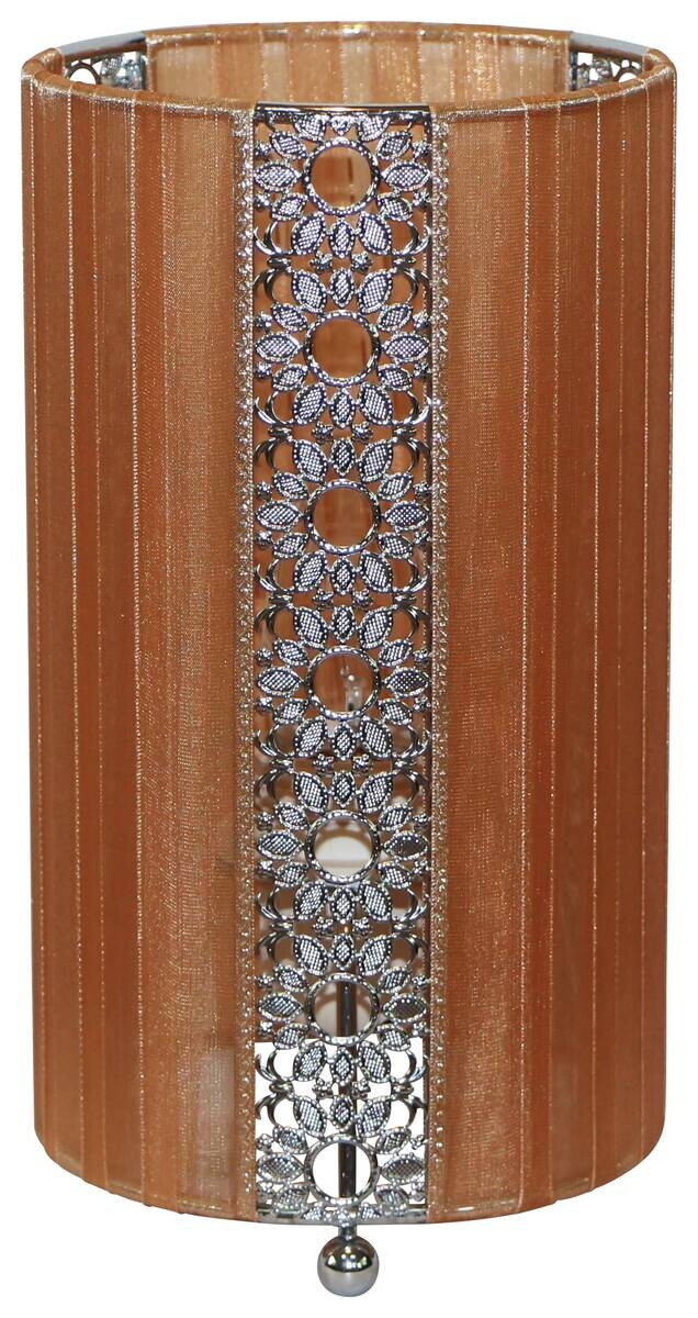 Näve Leuchten Tischleuchte braun Textil Metall Kunststoff B/H/T/D: ca. 12,5x23x12,5x12,5 cm E14 1 Brennstellen