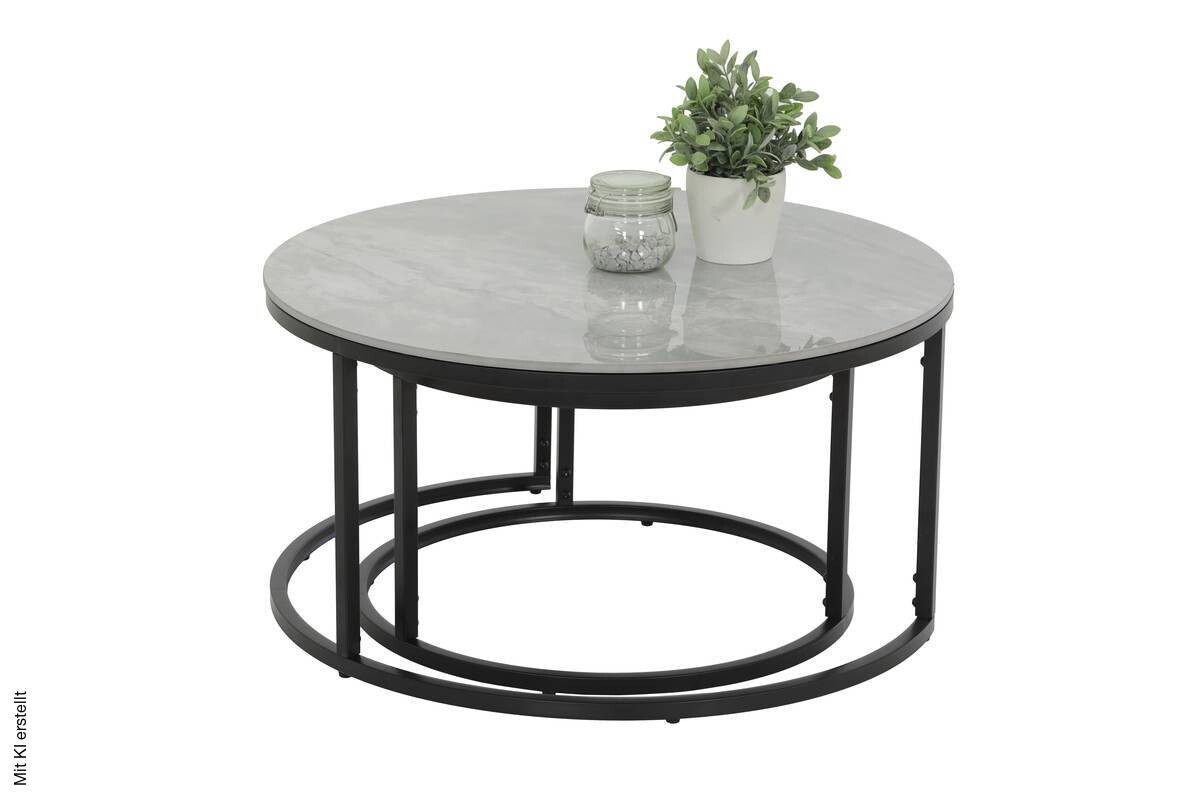 Couchtisch Luis grau Marmor dunkel Hochglanz Optik