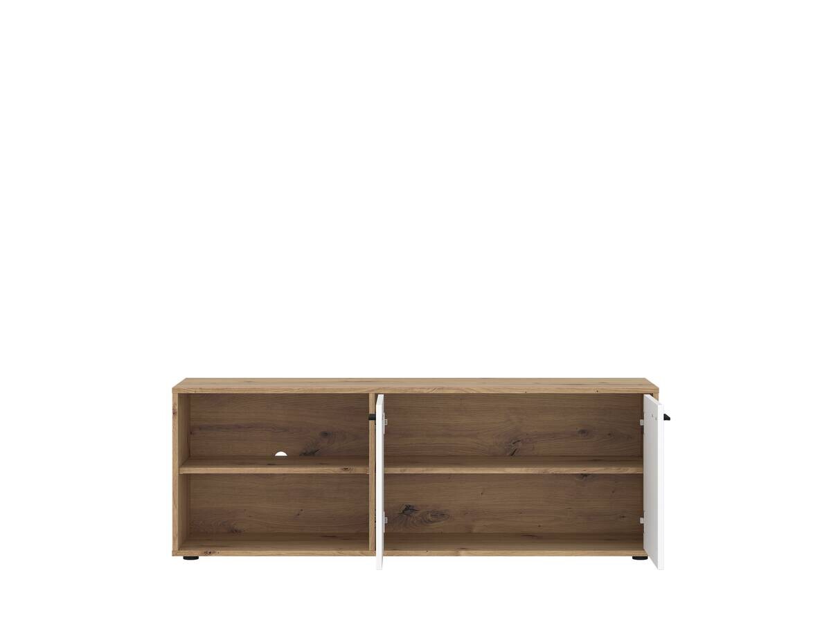 TV-Lowboard WILMA Eiche Artisan Nachbildung weiß B/H/T: ca. 140x50x40 cm