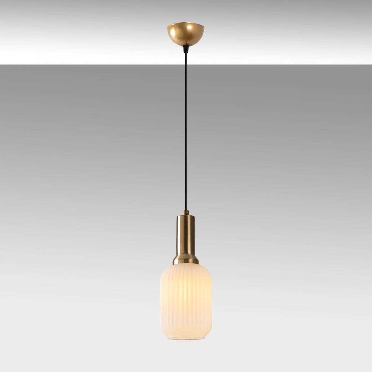 Opviq Pendelleuchte Asker-15191 gold Glas Metall B/H/T/L/D: ca. 13x118x13x13x13 cm E27 1 Brennstellen