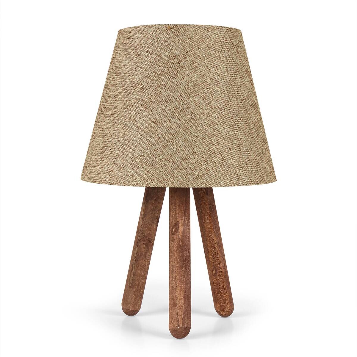 Opviq Tischleuchte AYD-637 braun beige PVC B/H/T/L/D: ca. 22x33x22x22x22 cm E27 1 Brennstellen