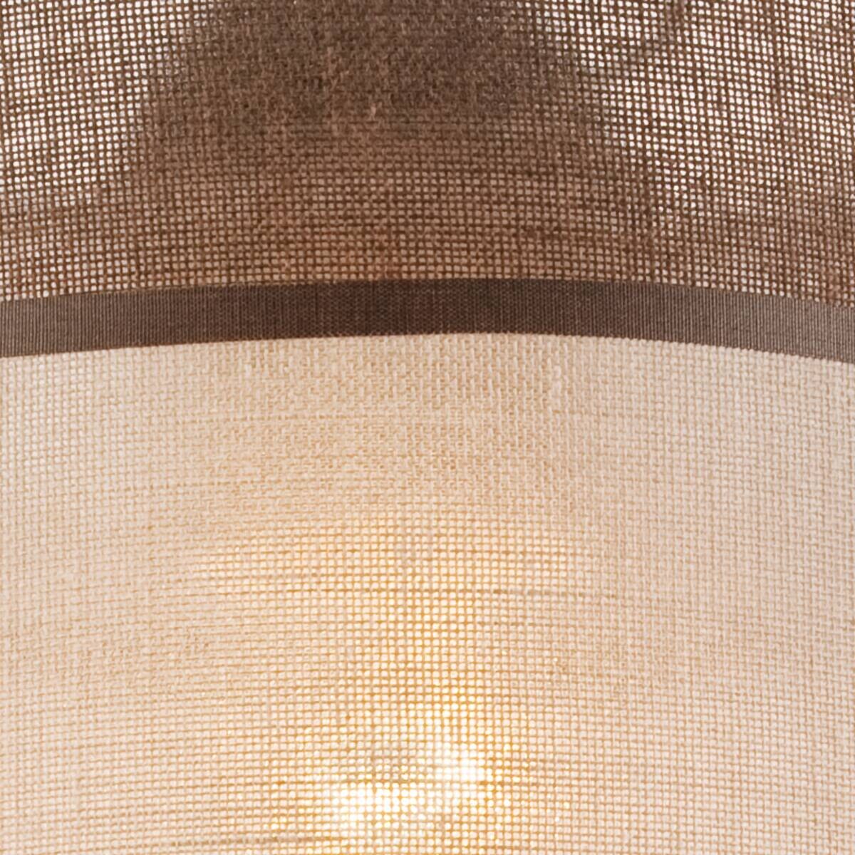 Lamkur Deckenleuchte Andrea natur Stahl Stoff Holz H/L: ca. 25x16 cm E27 1 Brennstellen