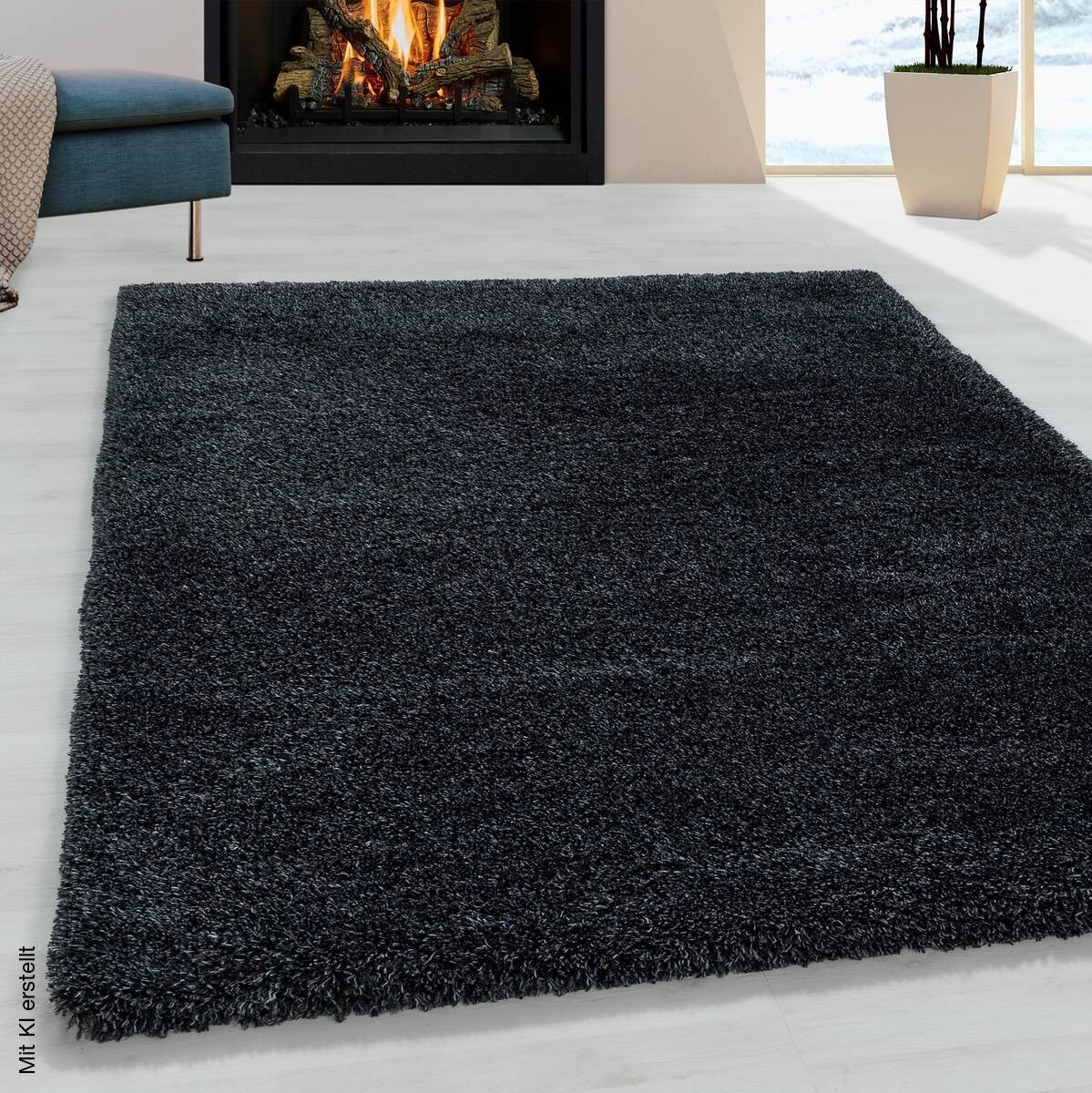 Ayyildiz Teppich FLUFFY anthrazit B/L: ca. 120x170 cm