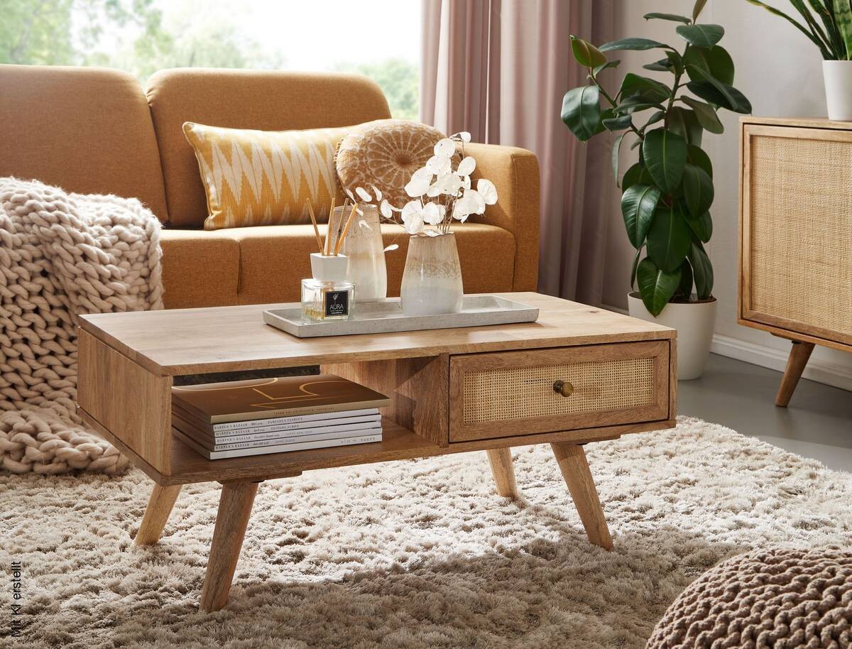 Couchtisch braun B/H/T: ca. 90x40x45 cm