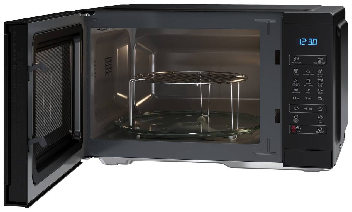 Sharp Mikrowelle mit Grill YC-MG252AE-B schwarz Stahl B/H/T: ca. 47,2x28x34,5 cm