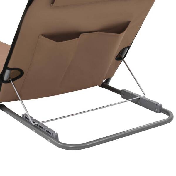 vidaXL Gartenliege braun Stahl B/H/L: ca. 53x47x160 cm