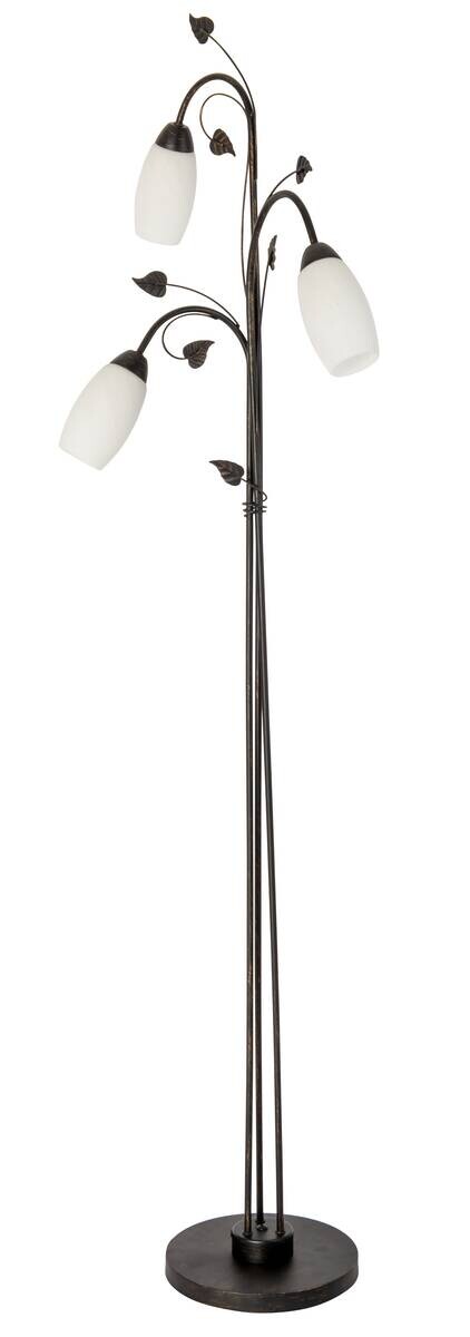 Nowa Stehlampe 40800323 rostfarbig weiß Glas Metall H: ca. 160 cm E14 3 Brennstellen