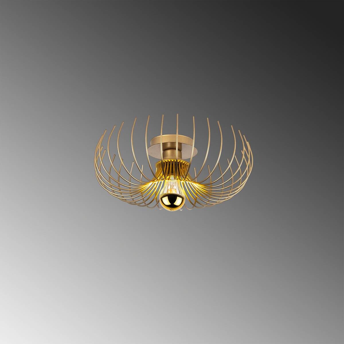 Opviq Pendelleuchte Karsortel gold B/H/T/L/D: ca. 36x12x36x36x36 cm E27 1 Brennstellen