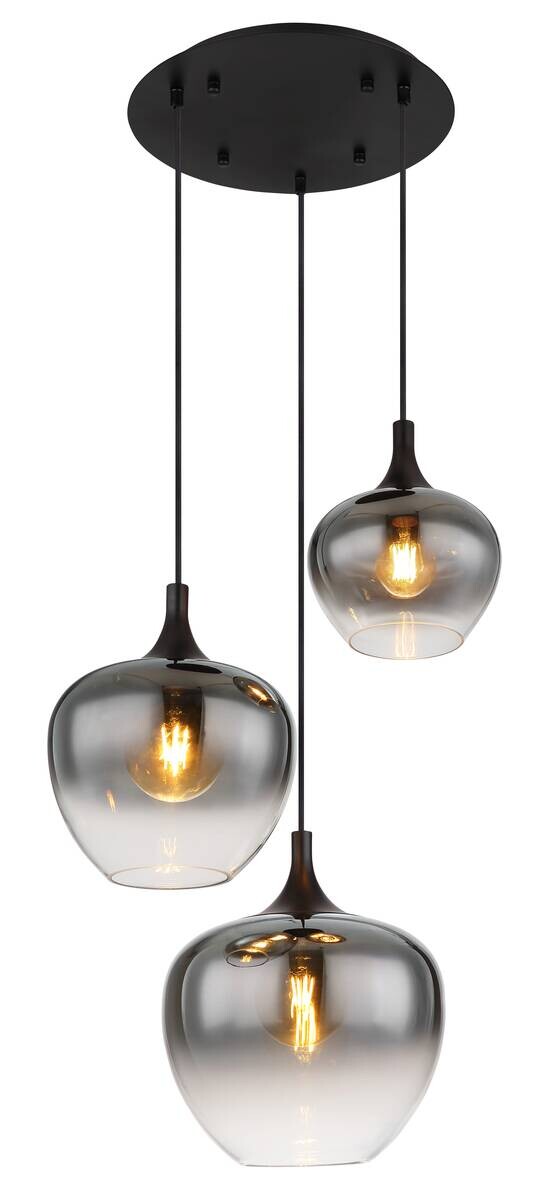 GLOBO Deckenleuchte Maxy schwarz Metall H/D: ca. 120x48 cm E27 3 Brennstellen