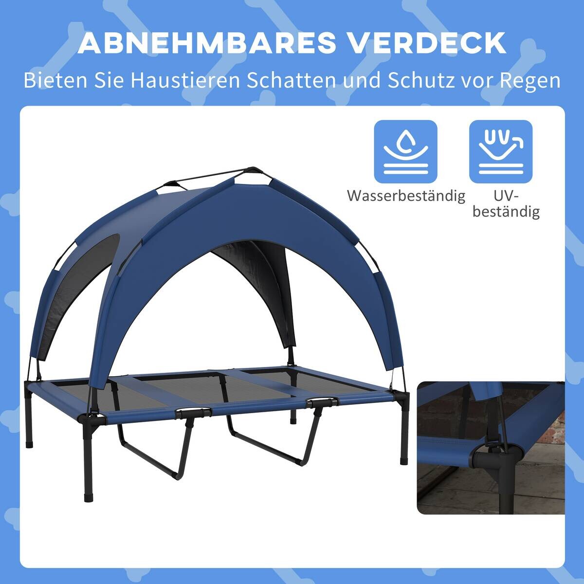 PawHut Hunde-Zubehör blau Edelstahl B/H/L: ca. 76x106x94 cm