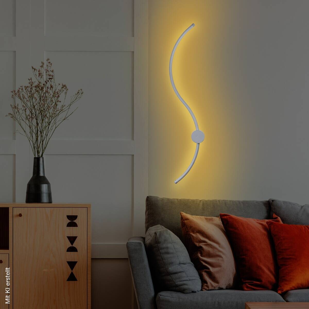 Opviq LED-Wandleuchte grau B/H/T: ca. 90x17x10 cm