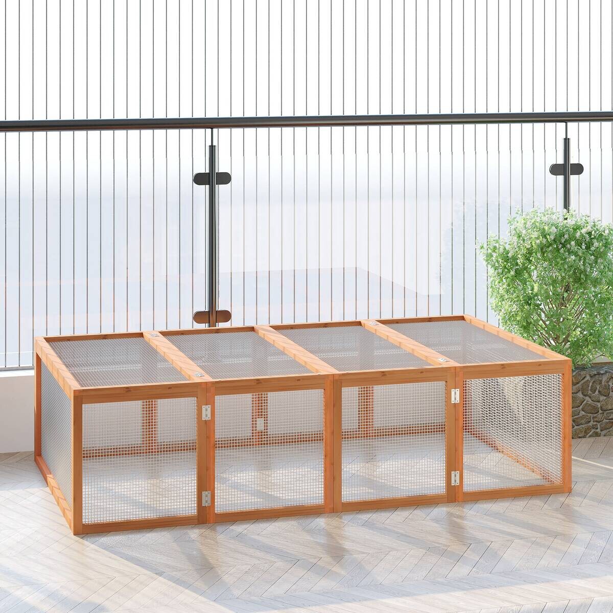 PawHut Gehege natur Polypropylen B/H/L: ca. 100x181x48 cm