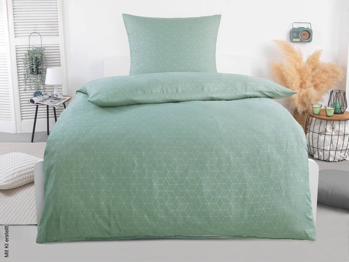 Microfaser Bettwäsche salbei 100% Polyester B/L: ca. 135x200 cm | salbei | 135,00/200,00 cm